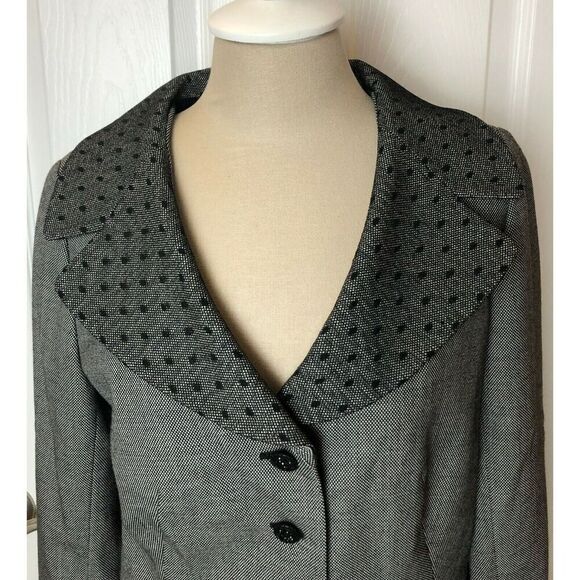 Rickie Freeman Teri Jon Gray Wool Blend Jacket Blazer Women's Size 10 - Picture 2 of 10
